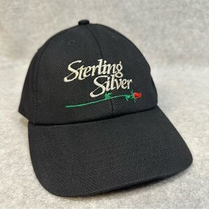 Sterling Silver Golf Hat OSFA Black Rose Strapback Casual Activewear Golf Legend